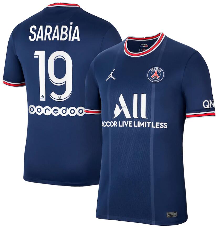 2021/22 Maillot PSG Domicile Soccer Jersey Shirt Sarabia 19